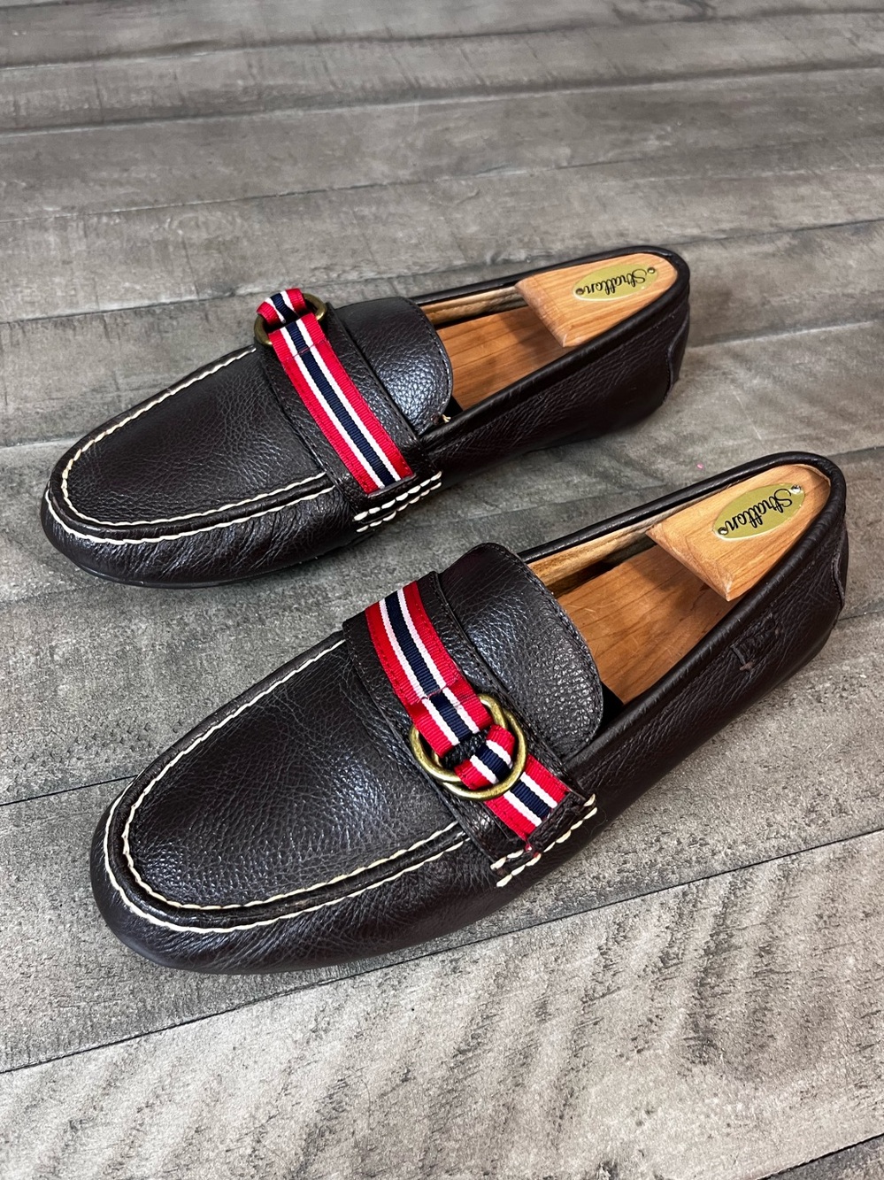 Polo Ralph Lauren Men's Willem Leather Ribbon Loafers Sz 9.5 D